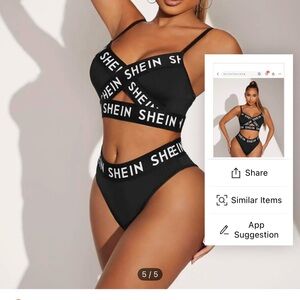 SHEIN Black Strappy bra & panties set